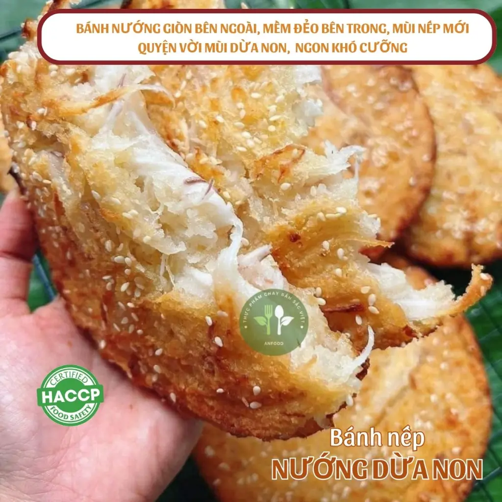 Bánh sắn nếp nướng dừa non