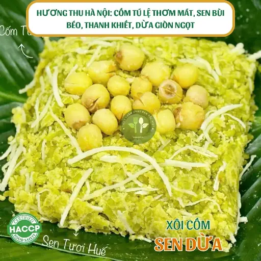 Xôi cốm non sen dừa