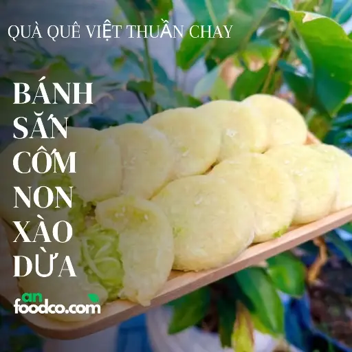 Bánh rán nhân cốm non xào dừa